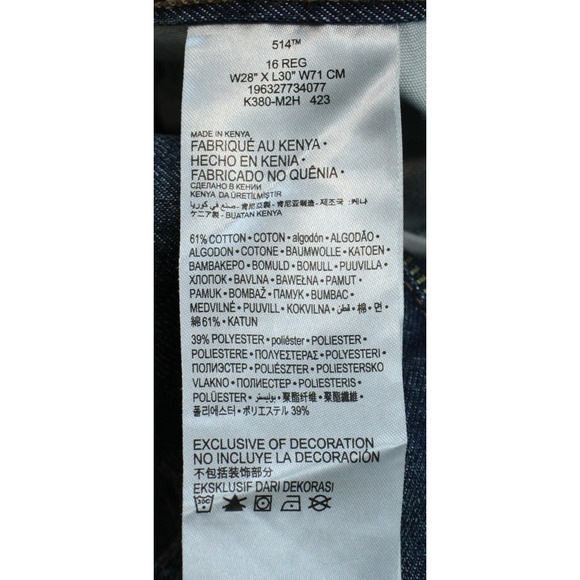 Levi's Jeans Womens 16R (28 x 30) Blue 514 Straight Leg Mid Rise Cotton Blend - Picture 4 of 8